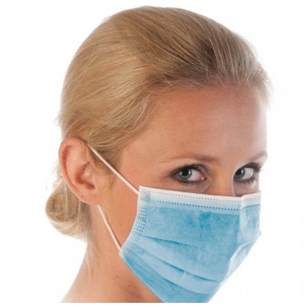 Maska zaščitna 3-slojna IIR/PP modra 50 kos